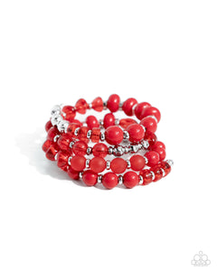 Paparazzi PREORDER "Colorful Charade" Red Bracelet Paparazzi Jewelry