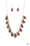 Paparazzi "Summertime Tryst" Brown Necklace & Earring Set Paparazzi Jewelry