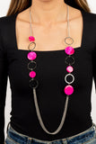 Paparazzi "Beach Hub" Pink Necklace & Earring Set Paparazzi Jewelry