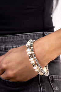 Paparazzi "Secret Quarry" White Bracelet Paparazzi Jewelry