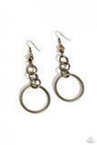 Paparazzi "Glitzy Gesture" Brass Earrings Paparazzi Jewelry