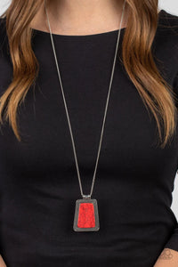 Paparazzi "Private Plateau" Red Necklace & Earring Set Paparazzi Jewelry