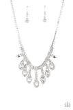 Paparazzi "REIGNING Romance" White Necklace & Earring Set Paparazzi Jewelry