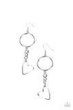 Paparazzi "Don’t Miss a HEARTBEAT" White Earrings Paparazzi Jewelry