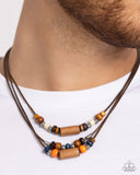 Paparazzi "Wish You WOOD" Orange Urban Necklace Unisex Paparazzi Jewelry