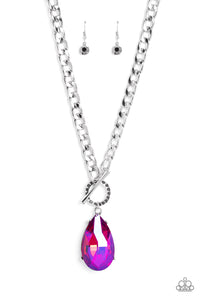 Paparazzi "Edgy Exaggeration" Pink Exclusive Necklace & Earring Set Paparazzi Jewelry