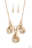 Paparazzi "Built Beacon" Gold Necklace & Earring Set Paparazzi Jewelry