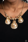 Paparazzi "Built Beacon" Gold Necklace & Earring Set Paparazzi Jewelry