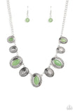 Paparazzi "Textured Trailblazer" Green Necklace & Earring Set Paparazzi Jewelry