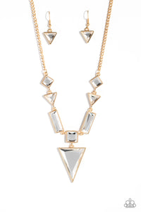 Paparazzi "Fetchingly Fierce" Gold Exclusive Necklace & Earring Set Paparazzi Jewelry