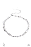Paparazzi "Classy Couture" White Exclusive Choker Necklace & Earring Set Paparazzi Jewelry