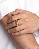 Paparazzi "Hammered Houdini" Gold Mens Ring Paparazzi Jewelry