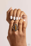 Paparazzi "Oblong Occasion" Brown Ring Paparazzi Jewelry