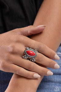 Paparazzi "Flower SWIRL" Red Ring Paparazzi Jewelry