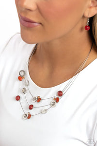 Paparazzi "Affectionate Array" Orange Necklace & Earring Set Paparazzi Jewelry