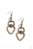 Paparazzi "Padlock Your Heart" Brass Earrings Paparazzi Jewelry