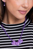 Paparazzi "Low-Key Lovestruck" Purple Necklace & Earring Set Paparazzi Jewelry