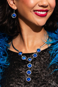 Paparazzi "Cheers to Confidence" Blue Necklace & Earring Set Paparazzi Jewelry