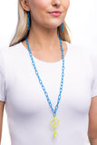 Paparazzi "Tranquil Unity" Blue Lanyard Necklace & Earring Set Paparazzi Jewelry
