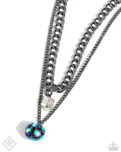Paparazzi "Flair for the Fierce" Blue Fashion Fix Necklace & Earring Set Paparazzi Jewelry