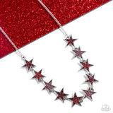 Paparazzi "Star Quality Sensation" Red Necklace & Earring Set Paparazzi Jewelry