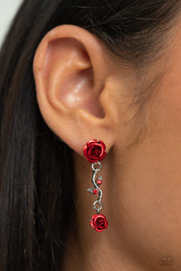 Paparazzi "Led by the ROSE" Red Post Earrings Paparazzi Jewelry