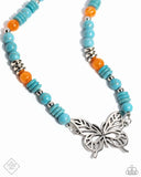 Paparazzi "Try As I FLIGHT" Blue Fashion Fix Necklace & Earring Set Paparazzi Jewelry