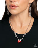 Paparazzi "Trendy Tribute" Red Necklace & Earring Set Paparazzi Jewelry
