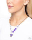 Paparazzi "HEART Of The Movement" Purple Necklace & Earring Set Paparazzi Jewelry