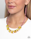 Paparazzi "I SQUARE to Secrecy" Pink Necklace & Earring Set Paparazzi Jewelry