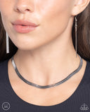 Paparazzi "Musings Moment" Silver Choker Necklace & Earring Set Paparazzi Jewelry
