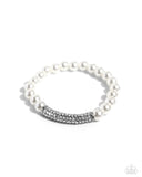 Paparazzi "Elegance Embodied" White Bracelet Paparazzi Jewelry