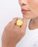 Paparazzi "Top-SHELL Shine" Yellow Ring Paparazzi Jewelry