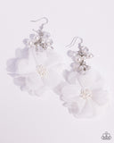 Paparazzi "Fashionable Flower Girl" White Earrings Paparazzi Jewelry