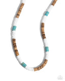 Paparazzi "Wood Wardrobe" Blue Mens Urban Necklace Unisex Paparazzi Jewelry