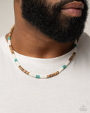 Paparazzi "Wood Wardrobe" Blue Mens Urban Necklace Unisex Paparazzi Jewelry