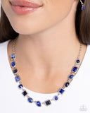 Paparazzi "Gallery Glam" Blue Necklace & Earring Set Paparazzi Jewelry