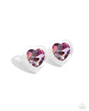 Paparazzi "Heart-Pounding Haute" Pink Post Earrings Paparazzi Jewelry