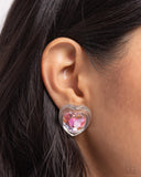 Paparazzi "Heart-Pounding Haute" Pink Post Earrings Paparazzi Jewelry