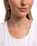 Paparazzi "Floral Falsetto" White Choker Necklace & Earring Set Paparazzi Jewelry