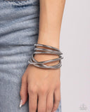 Paparazzi "Stacked Severity" Silver Bracelet Paparazzi Jewelry