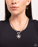 Paparazzi "Soft-Hearted Style" White Necklace & Earring Set Paparazzi Jewelry