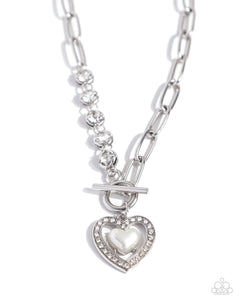 Paparazzi "Soft-Hearted Style" White Necklace & Earring Set Paparazzi Jewelry