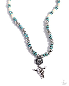 Paparazzi "Longhorn Longevity" White Necklace & Earring Set Paparazzi Jewelry