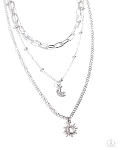 Paparazzi PREORDER "Celestial Craze" Silver Necklace & Earring Set Paparazzi Jewelry