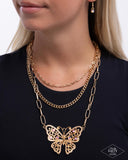 Paparazzi "Winged Wonder" Gold Necklace & Earring Set Paparazzi Jewelry