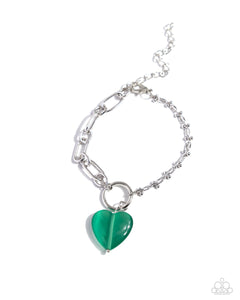 Paparazzi "HEART Restoration" Green Bracelet Paparazzi Jewelry