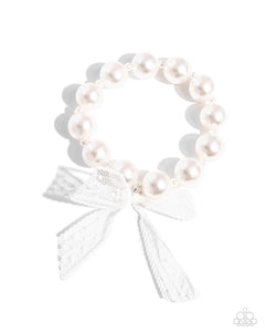 Paparazzi PREORDER "Girly Glam" White Bracelet Paparazzi Jewelry