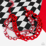 Paparazzi "Colorful Canvas" Red Bracelet Paparazzi Jewelry
