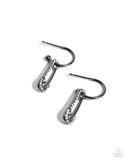 Paparazzi "Safety Pin Sentiment" Black Post Earrings Paparazzi Jewelry